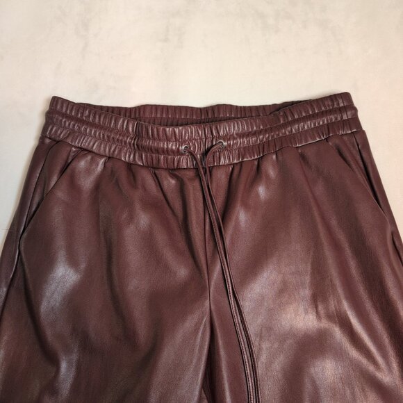 Loft Women's Purple Faux Leather Joggers - Size L - Picture 2 of 10